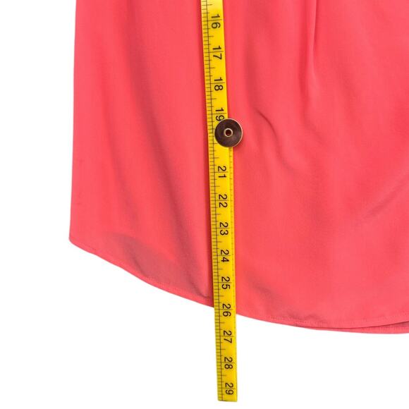 Lilly‎ Pulitzer Silk Sleeveless Stacey Split Neck Pink Coral Blouse Extra Small - Picture 8 of 8